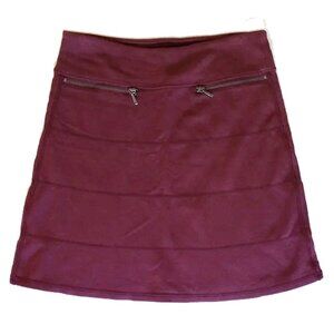 Athleta Strata 2-Zipper Mini Skirt XS Burgundy Banded A-Line Workout - 50off3